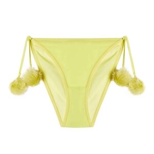 Yellow Bikini Bottom with Pom Poms